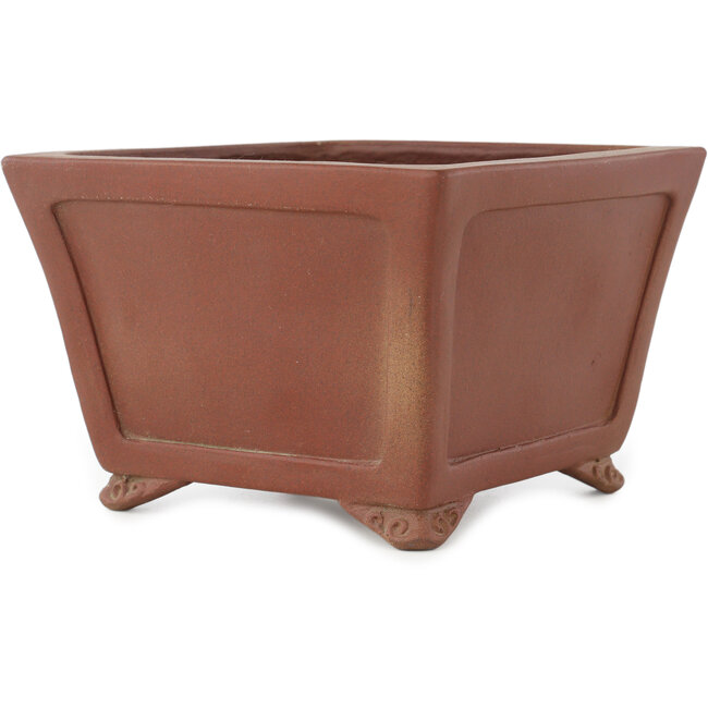 Pot à bonsaï carré non émaillé de Shibakatsu - 160 x 165 x 110 mm