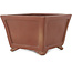 Vierkante ongeglazuurde bonsaipot van Shibakatsu - 160 x 165 x 110 mm