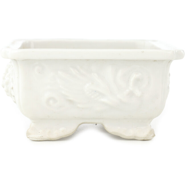 Pot à bonsaï rectangulaire blanc - 140 x 107 x 55 mm