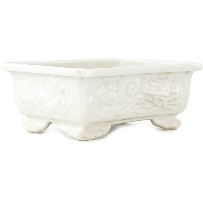 Pot à bonsaï rectangulaire blanc - 140 x 107 x 55 mm