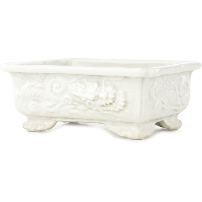 Rechthoekige witte bonsaipot - 140 x 107 x 55 mm