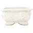 Rectangular white bonsai pot - 140 x 107 x 55 mm