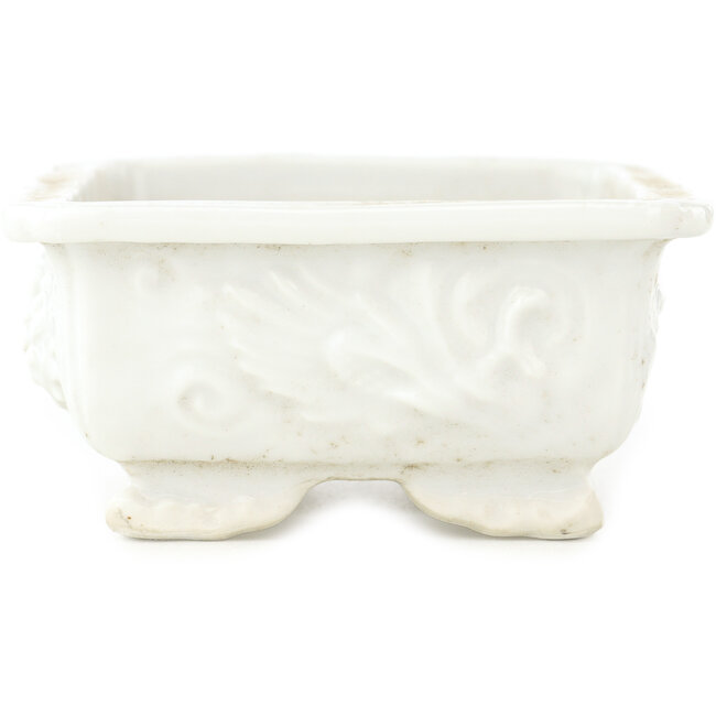 Rectangular white bonsai pot - 125 x 97 x 42 mm