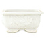 Rectangular white bonsai pot - 125 x 97 x 42 mm