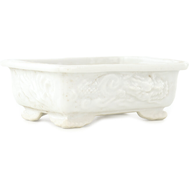 Rectangular white bonsai pot - 125 x 97 x 42 mm