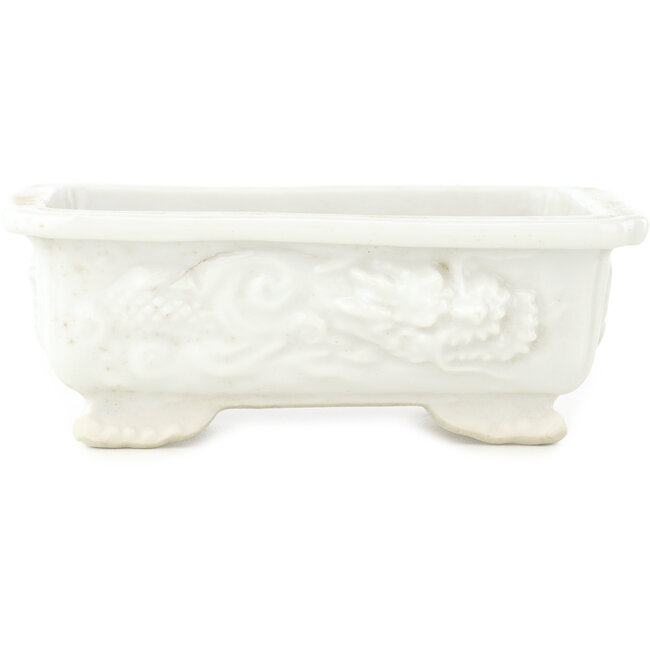 Pot à bonsaï rectangulaire blanc - 125 x 97 x 42 mm