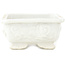 Rectangular white bonsai pot - 125 x 97 x 42 mm