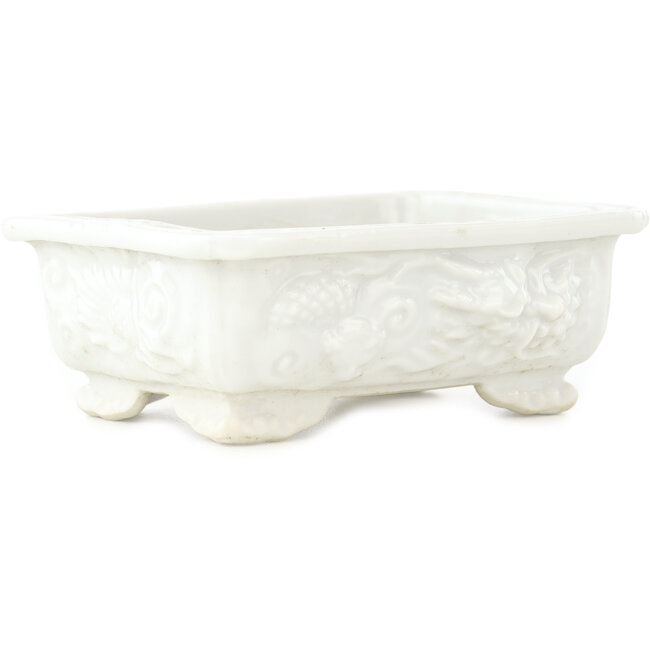 Pot à bonsaï rectangulaire blanc - 125 x 97 x 42 mm