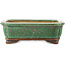 Pot à bonsaï rectangulaire vert de Heian Kosen - 125 x 115 x 43 mm