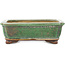 Maceta rectangular verde para bonsái de Heian Kosen - 125 x 115 x 43 mm
