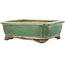 Maceta rectangular verde para bonsái de Heian Kosen - 125 x 115 x 43 mm