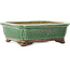 Maceta rectangular verde para bonsái de Heian Kosen - 125 x 115 x 43 mm