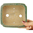 Maceta rectangular verde para bonsái de Heian Kosen - 125 x 115 x 43 mm