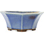 Octagonal red and blue bonsai pot by Heian Kosen - 120 x 120 x 50 mm