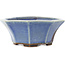 Octagonal red and blue bonsai pot by Heian Kosen - 120 x 120 x 50 mm