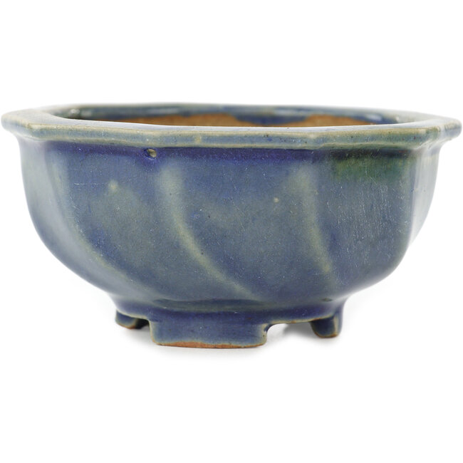 Ronde blauwe bonsaipot van Heian Kosen - 97 x 97 x 47 mm