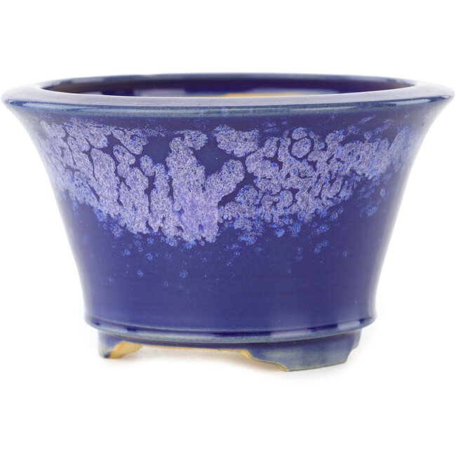 Vaso bonsai rotondo blu di Eime Yozan - 115 x 115 x 70 mm