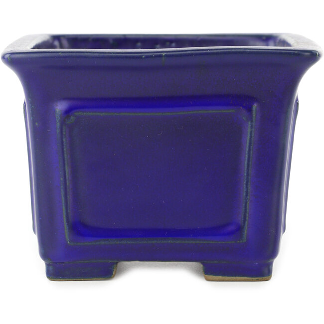 Vierkante blauwe bonsaipot van Shibakatsu - 125 x 125 x 90 mm