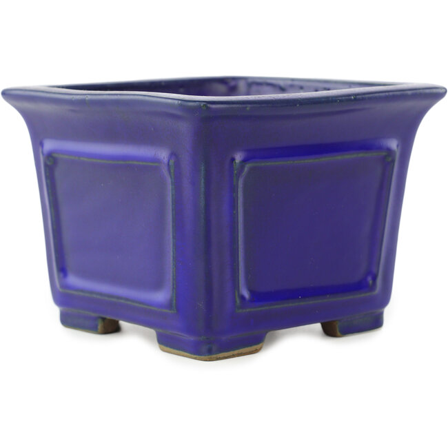 Pot à bonsaï carré bleu de Shibakatsu - 125 x 125 x 90 mm