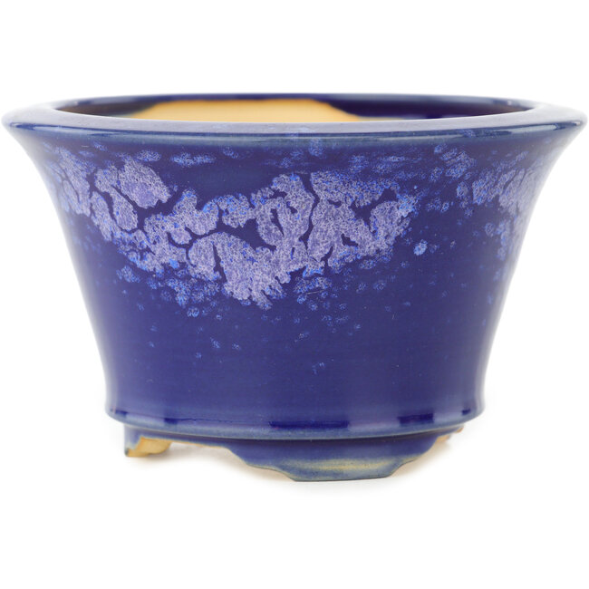 Vaso bonsai rotondo blu di Eime Yozan - 115 x 115 x 70 mm