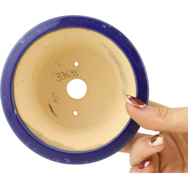 Maceta redonda azul para bonsái de Eime Yozan - 115 x 115 x 70 mm