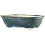 Rectangular teal bonsai pot by Okuruyama - 98 x 83 x 30 mm