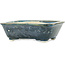 Rectangular teal bonsai pot by Okuruyama - 98 x 83 x 30 mm