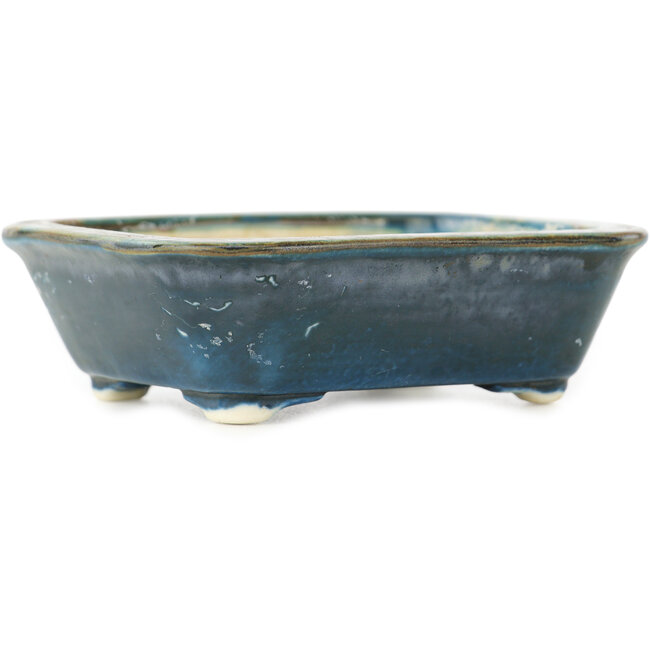 Maceta rectangular para bonsái verde azulado de Okuruyama - 98 x 83 x 30 mm