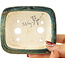 Rectangular teal bonsai pot by Okuruyama - 98 x 83 x 30 mm