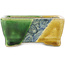 Pot à bonsaï rectangulaire vert et jaune par Terahata Satomi Mazan - 87 x 65 x 37 mm