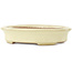Ovale gebroken witte bonsai pot van Yamafusa - 160 x 135 x 35 mm