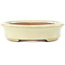 Oval off-white bonsai pot by Yamafusa - 160 x 135 x 35 mm