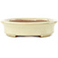 Ovale gebroken witte bonsai pot van Yamafusa - 160 x 135 x 35 mm
