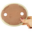 Maceta ovalada para bonsái de color blanco roto de Yamafusa - 160 x 135 x 35 mm