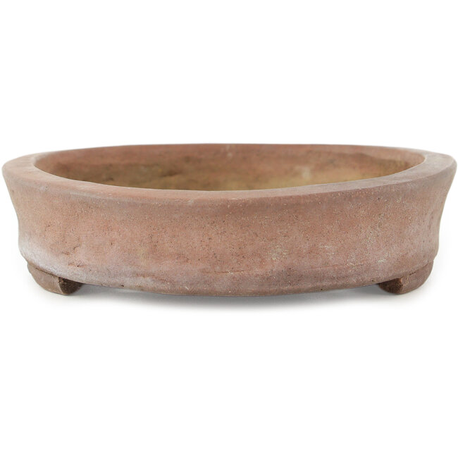 Oval unglazed bonsai pot - 222 x 157 x 40 mm