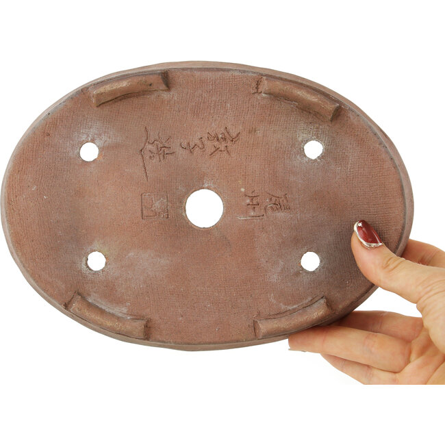 Ovale ongeglazuurde bonsaipot - 222 x 157 x 40 mm