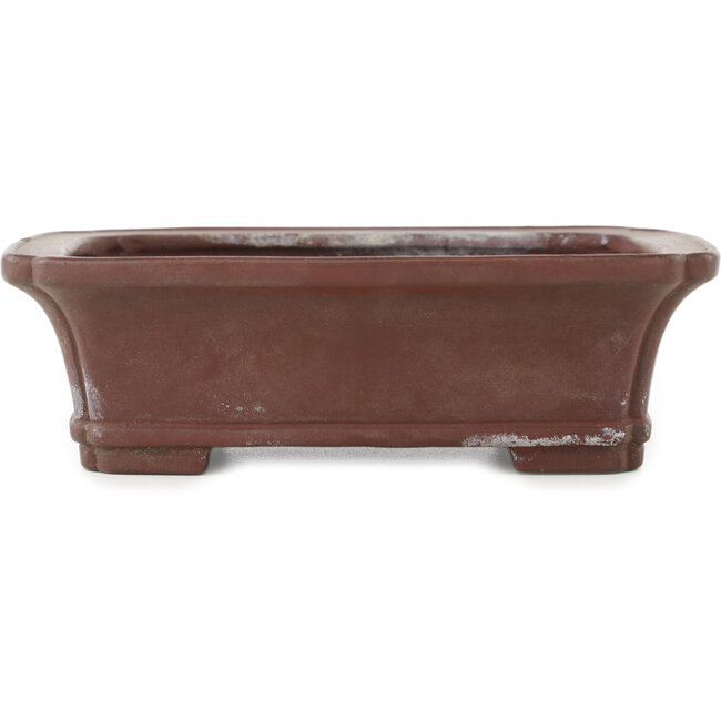 Rectangular unglazed bonsai pot by Yamaaki - 154 x 124 x 48 mm