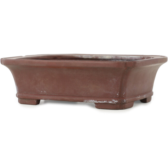 Vaso bonsai rettangolare non smaltato di Yamaaki - 154 x 124 x 48 mm