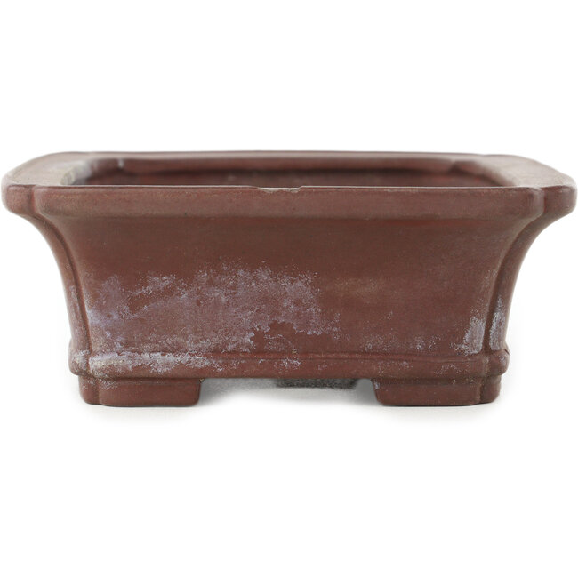 Rectangular unglazed bonsai pot by Yamaaki - 154 x 124 x 48 mm