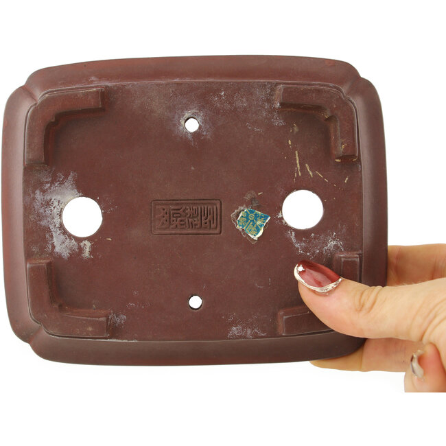 Pot à bonsaï rectangulaire non émaillé de Yamaaki - 154 x 124 x 48 mm