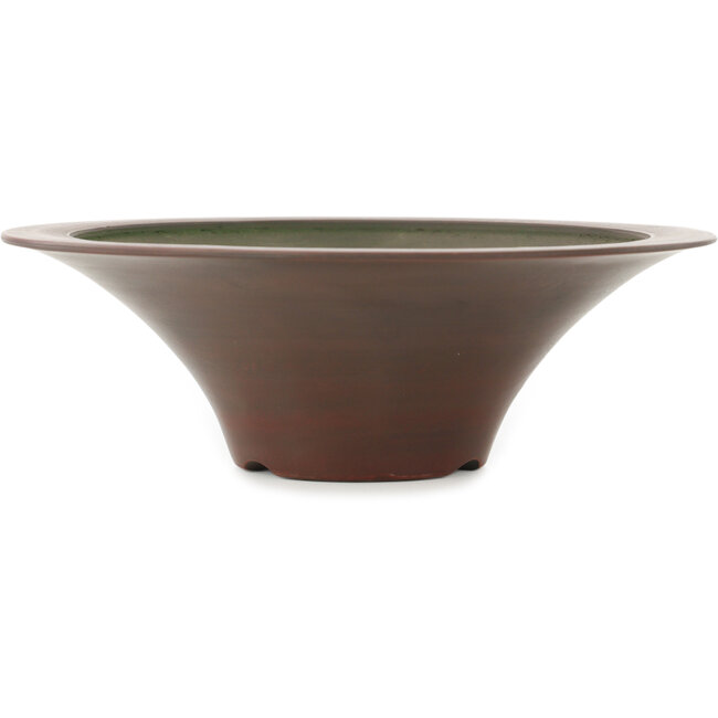 Round unglazed bonsai pot by Bigei - 180 x 180 x 60 mm