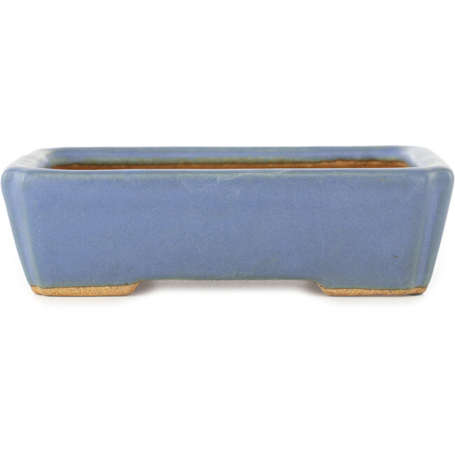 Maceta rectangular azul para bonsái de Hattori - 142 x 107 x 40 mm