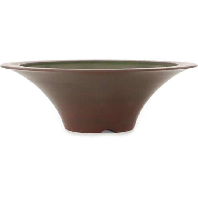 Maceta para bonsái redonda sin esmaltar de Bigei - 180 x 180 x 60 mm