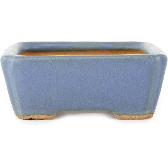 Pot à bonsaï rectangulaire bleu par Hattori - 142 x 107 x 40 mm