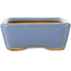 Rectangular blue bonsai pot by Hattori - 142 x 107 x 40 mm