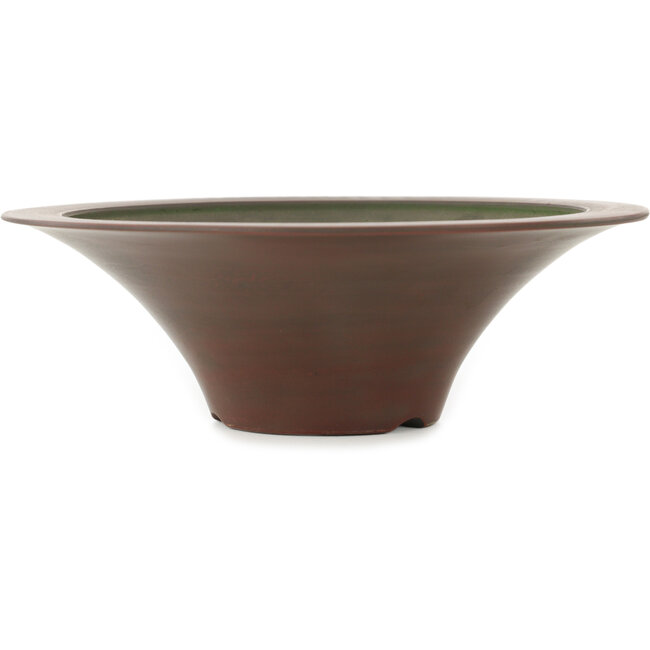 Maceta para bonsái redonda sin esmaltar de Bigei - 180 x 180 x 60 mm