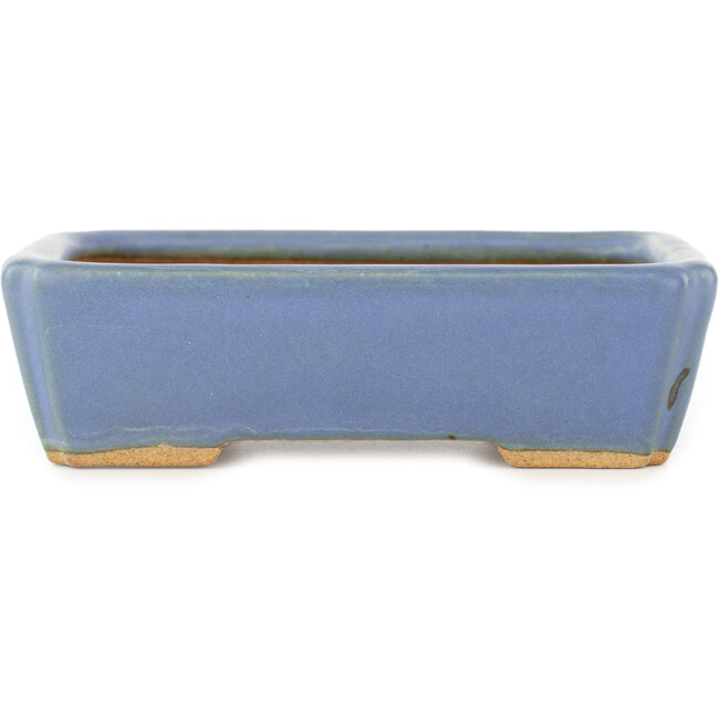 Maceta rectangular azul para bonsái de Hattori - 142 x 107 x 40 mm