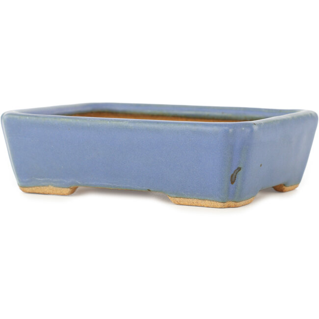 Rechthoekige blauwe bonsai pot van Hattori - 142 x 107 x 40 mm