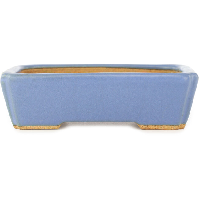 Maceta rectangular azul para bonsái de Hattori - 142 x 107 x 40 mm