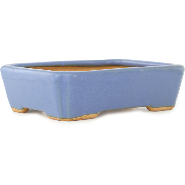 Pot à bonsaï rectangulaire bleu par Hattori - 142 x 107 x 40 mm